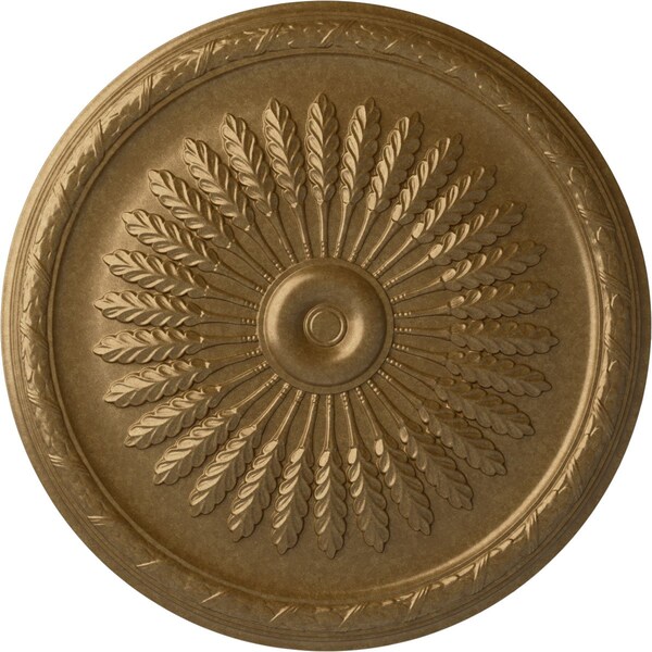 Ekena Millwork Juniper Ceiling Medallion (Fits Canopies up to 7"), Hand-Painted Pale Gold, 36"OD x 1 1/2"P CM36JUPAS - main